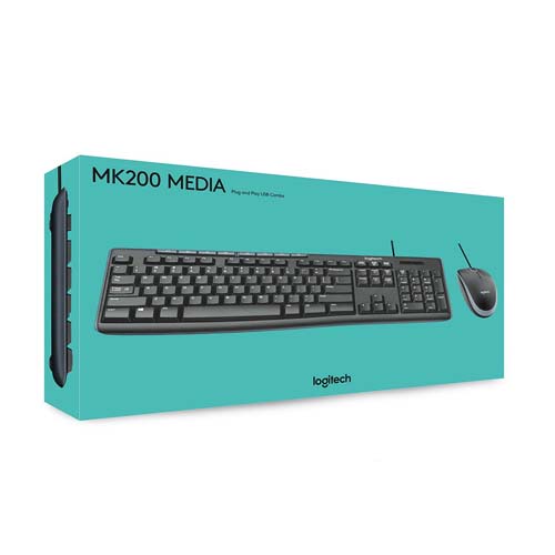 Combo teclado y mouse logitech mk200 alambrico